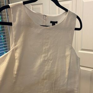 Ann Taylor White Linen Split Front Dress